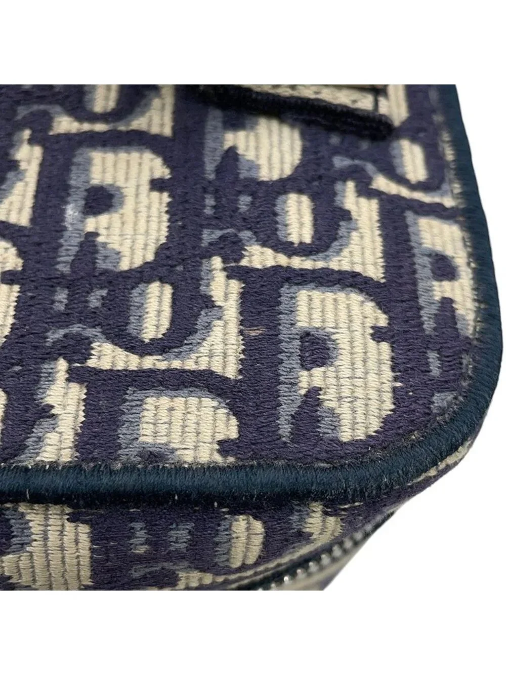 Dior Handbag Oblique Embroidered Travel Vanity Bag Medium Canvas